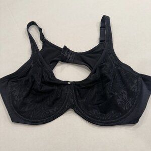 Breezies Black Lace Applique Bra 48C Full‎ Coverage Underwire